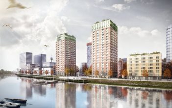 Düsseldorf: Die Phantasien der Projektentwickler rund um den Hafen Projekt Heimathafen an der Düsseldorfer Speditionsstraße (Illustration: ksg-architekten)