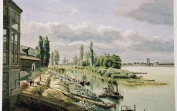 Hafenporträt (4): Köln – die Mutter aller Häfen am Rhein Der Deuter Hafen auf einem Gemälde von 1822