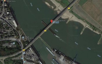 Google-Map: Die Krefeld-Uerdinger-Rheinbrücke
