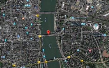 Google-Map: Die Deutzer Brücke und ihre Kollegen