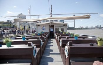 Das Freideck der MS Düssel